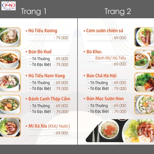 Thực đơn món ăn