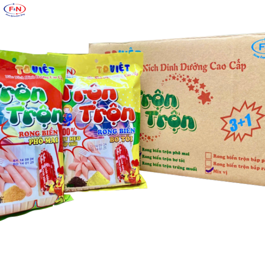 Thùng 10 túi phô mai + 10 túi bơ tỏi 13gx20 gói =1.340g