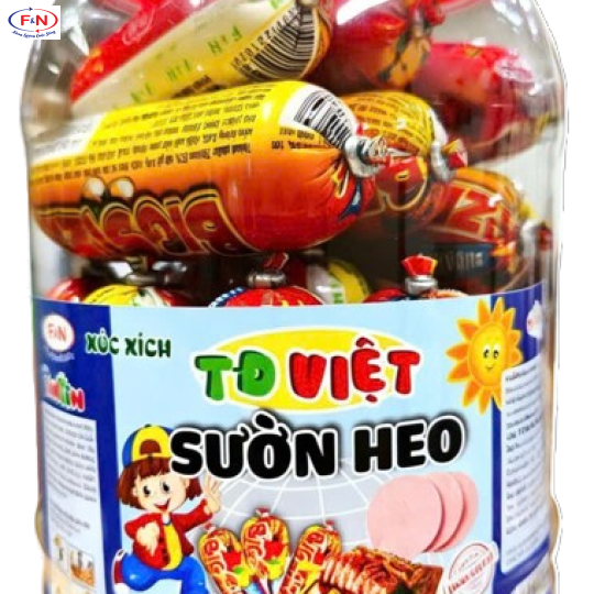 Xúc Xích TĐ Việt Sườn Heo BIG SIZE hũ lớn 70g x 18cây = 1260g