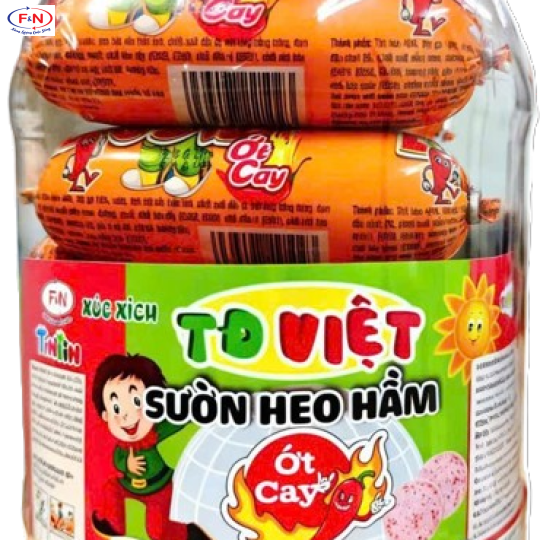 Xúc Xích DD TĐ Việt Heo Hầm Ớt Cay BIG SIZE hũ lớn 80g x 15cây = 1200g